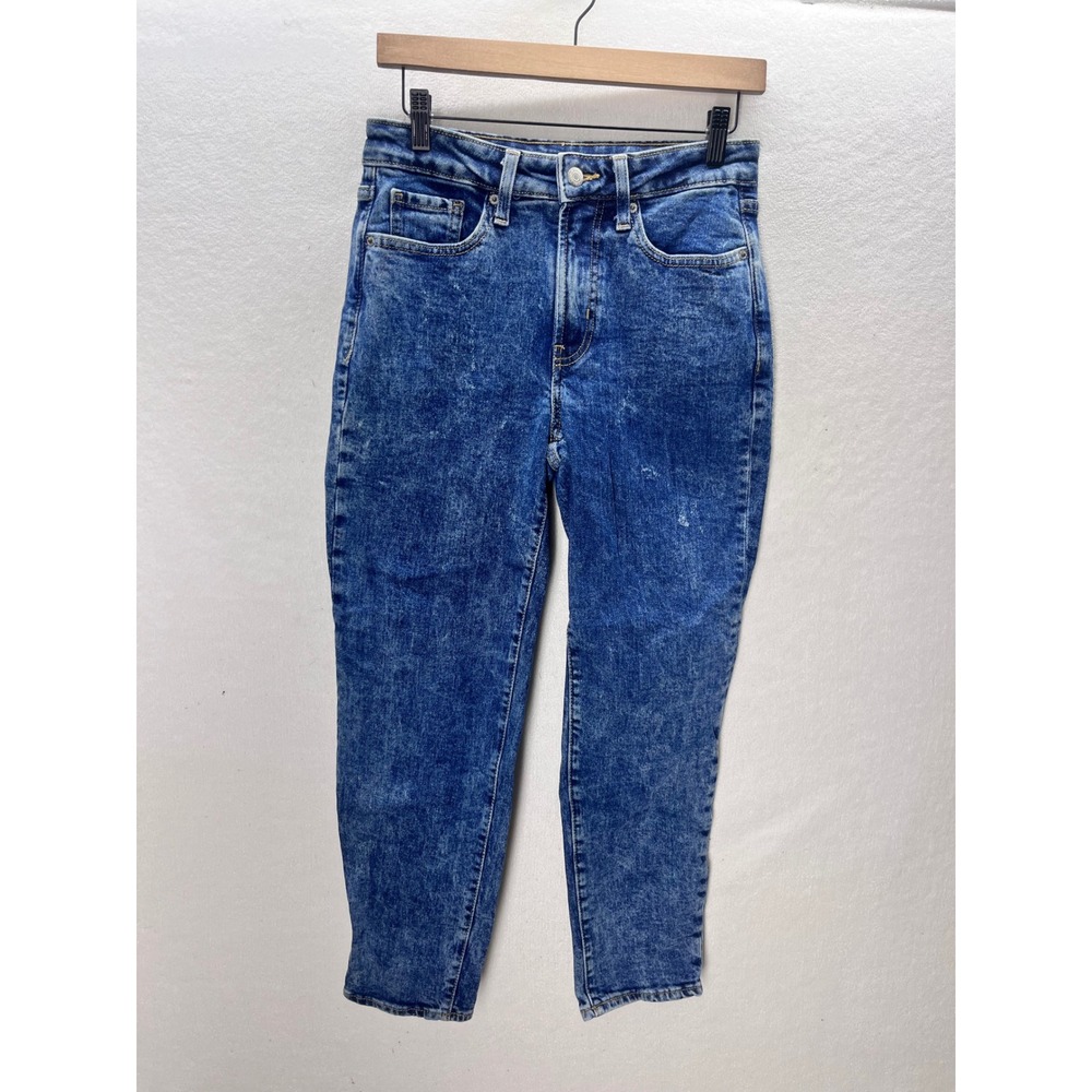 Old Navy O.G. Straight Jeans Womens 4 Blue High Rise Acid Wash Denim 3379